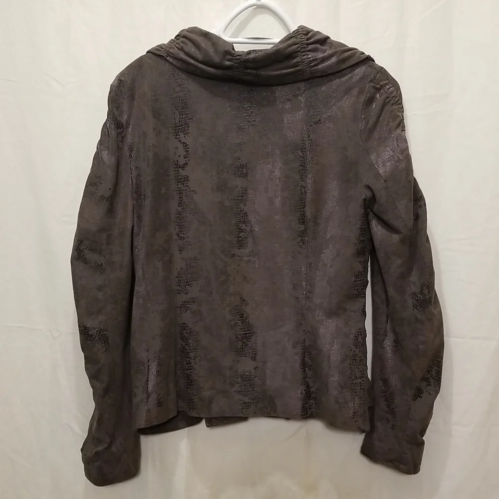 Joseph Ribkoff Snake Print Stretchy Button Up Lightweight Jacket Blazer Size 8 - Picture 6 of 6
